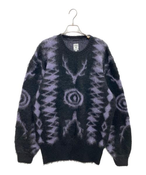 South2 West8（サウスツー ウエストエイト）South2 West8 (サウスツー ウエストエイト) Loose Fit Sweater ブラック×パープル サイズ:Lの古着・服飾アイテム