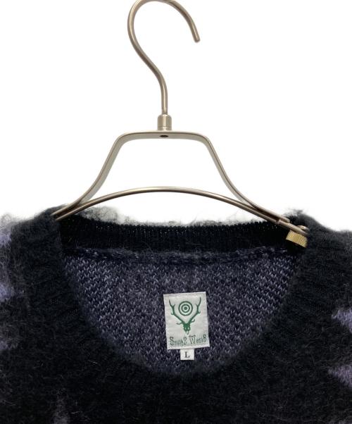 South2 West8（サウスツー ウエストエイト）South2 West8 (サウスツー ウエストエイト) Loose Fit Sweater ブラック×パープル サイズ:Lの古着・服飾アイテム