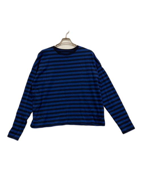 journal standard luxe（ジャーナルスタンダード ラックス）JOURNAL STANDARD LUXE (ジャーナルスタンダード ラックス) ボーダーテンジク クルーネック-Big-プルオーバー ブルー×ブラック サイズ:FREEの古着・服飾アイテム