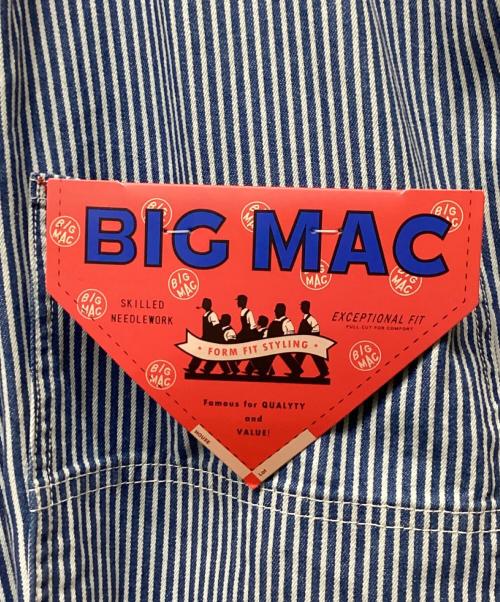 BEAMS BOY（ビームスボーイ）BEAMS BOY (ビームスボーイ) big mac (ビッグマック) 別注ヒッコリーオーバーオール ブルー サイズ:F 未使用品の古着・服飾アイテム