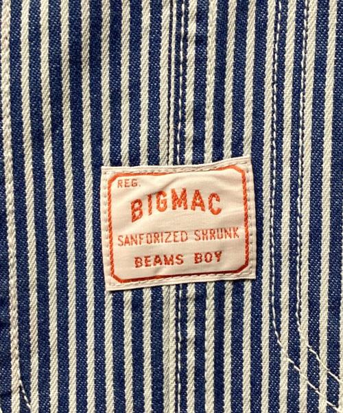 BEAMS BOY（ビームスボーイ）BEAMS BOY (ビームスボーイ) big mac (ビッグマック) 別注ヒッコリーオーバーオール ブルー サイズ:F 未使用品の古着・服飾アイテム