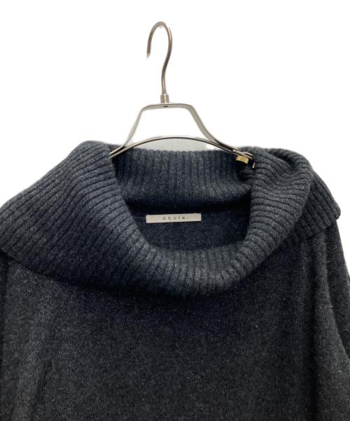 stola.（ストラ）stola. (ストラ) ラメミックスラクーン混ニットプルオーバー ブラック サイズ:SIZEFREEの古着・服飾アイテム