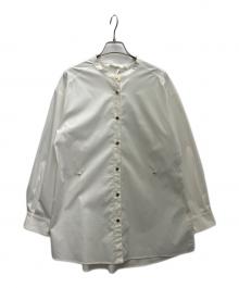 LOUNIE（ルーニー）の古着「バンドカラービッグシャツ」｜ホワイト