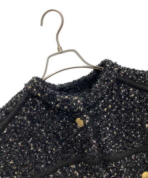 LOUNIE（ルーニー）LOUNIE (ルーニー) ツイード風ニットジレ ブラック サイズ:SIZE FREEの古着・服飾アイテム