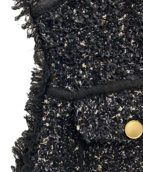 LOUNIE（ルーニー）LOUNIE (ルーニー) ツイード風ニットジレ ブラック サイズ:SIZE FREEの古着・服飾アイテム