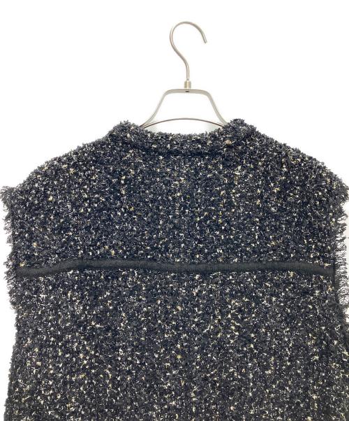 LOUNIE（ルーニー）LOUNIE (ルーニー) ツイード風ニットジレ ブラック サイズ:SIZE FREEの古着・服飾アイテム