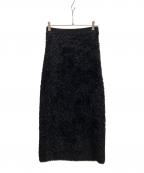 uncraveアンクレイヴ）の古着「ヘアリー ラメ ニット スカート」｜ブラック