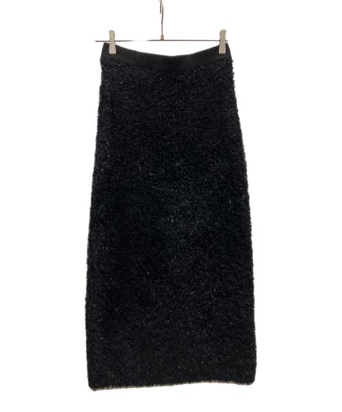 uncrave（アンクレイヴ）uncrave (アンクレイヴ) ヘアリー ラメ ニット スカート ブラック サイズ:2の古着・服飾アイテム