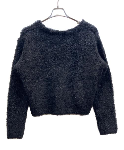uncrave（アンクレイヴ）uncrave (アンクレイヴ) ヘアリーラメニットショートカーディガン ブラック サイズ:2 未使用品の古着・服飾アイテム