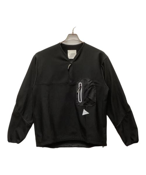 and wander（アンドワンダー）and wander (アンドワンダー) light fleece pullover ブラック サイズ:4の古着・服飾アイテム