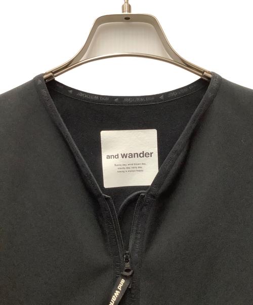 and wander（アンドワンダー）and wander (アンドワンダー) light fleece pullover ブラック サイズ:4の古着・服飾アイテム