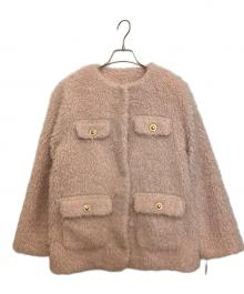 HER LIP TO（ハーリップトゥ）の古着「Royal Faux Fur Coat」｜ピンク