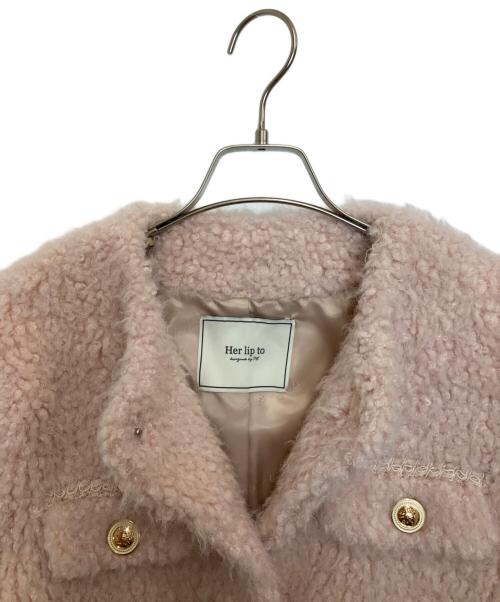 HER LIP TO（ハーリップトゥ）HER LIP TO (ハーリップトゥ) Royal Faux Fur Coat ピンク サイズ:Sの古着・服飾アイテム