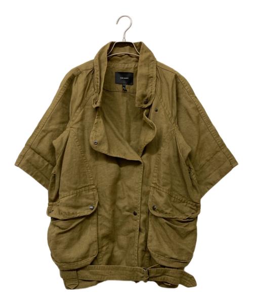 ISABEL MARANT（イザベルマラン）ISABEL MARANT (イザベルマラン) ハーフスリーブリネンコットンジャケット ベージュ サイズ:36の古着・服飾アイテム
