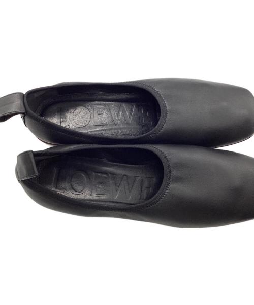 LOEWE（ロエベ）LOEWE (ロエベ) スクエアトゥーパンプス ブラック サイズ:36の古着・服飾アイテム