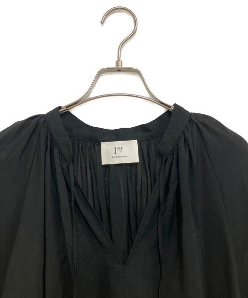 1er Arrondissement（プルミエ アロンディスモン）1er Arrondissement (プルミエ アロンディスモン) レーヨンナイロンギャザーワンピース ブラック サイズ:38の古着・服飾アイテム