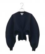 BOTTEGA VENETAボッテガベネタ）の古着「COMPACT WOOL STRETCH SWEATER」｜ブラック