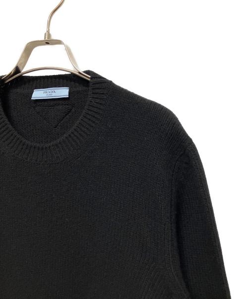 PRADA（プラダ）PRADA (プラダ) ウール×カシミヤ クルーネック セーター　P24A3Z ブラック サイズ:40の古着・服飾アイテム