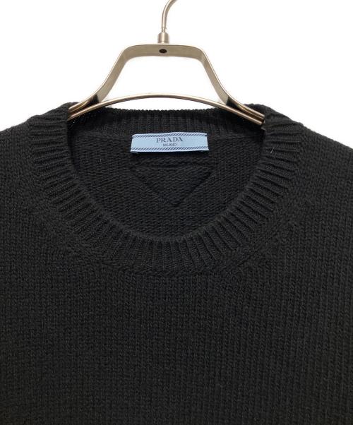PRADA（プラダ）PRADA (プラダ) ウール×カシミヤ クルーネック セーター　P24A3Z ブラック サイズ:40の古着・服飾アイテム