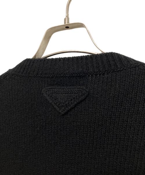 PRADA（プラダ）PRADA (プラダ) ウール×カシミヤ クルーネック セーター　P24A3Z ブラック サイズ:40の古着・服飾アイテム