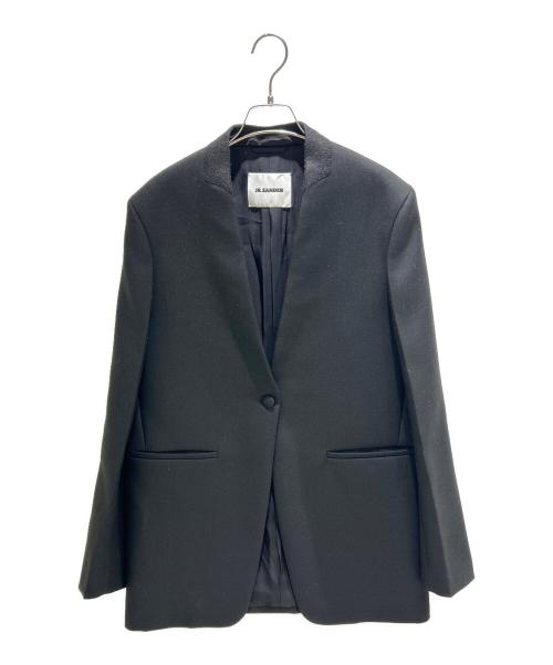 JIL SANDER（ジルサンダー）JIL SANDER (ジルサンダー) ノーカラーロングジャケット ブラック サイズ:32の古着・服飾アイテム