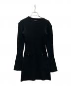 darichダーリッチ）の古着「ハートボタンニットミニワンピース」｜ブラック