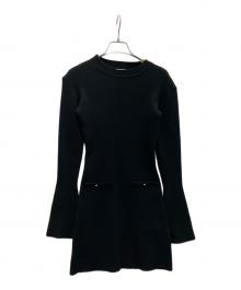 darich（ダーリッチ）の古着「ハートボタンニットミニワンピース」｜ブラック