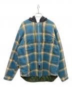 PHINGERIN×WASTED YOUTH×UNIONフィンガリン×ウェイステッドユース×ユニオン）の古着「フィンガリン ×チェック柄 フード付き シャツジャケット」｜ブルー