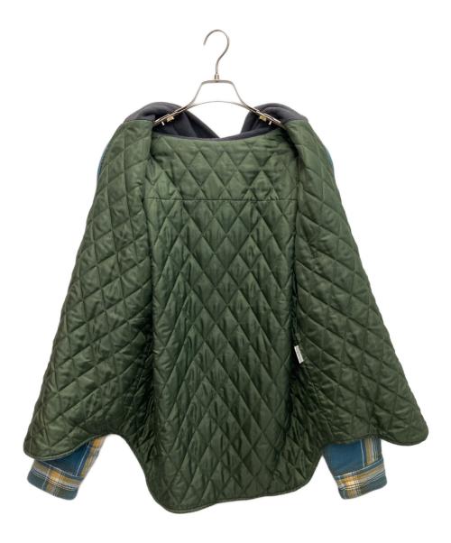 PHINGERIN（フィンガリン）PHINGERIN (フィンガリン) Wasted Youth (ウエステッド ユース) UNION (ユニオン) フィンガリン ×チェック柄 フード付き シャツジャケット ブルー サイズ:Lの古着・服飾アイテム