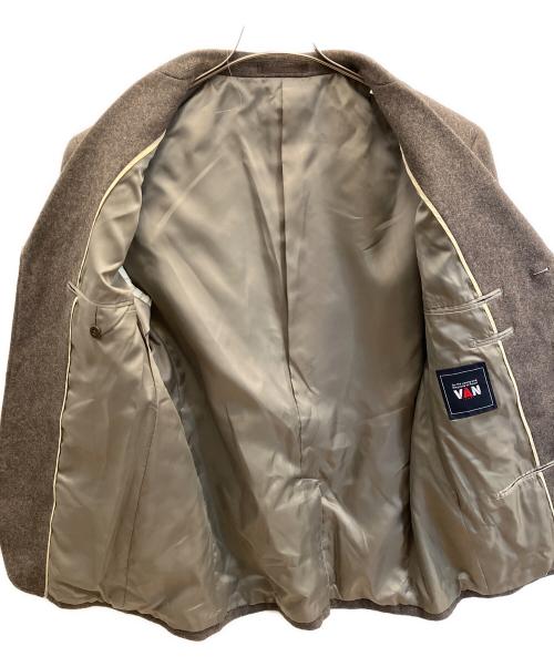 VAN JAC（ヴァン・ヂャケット）VAN JAC (ヴァン・ヂャケット) カシミヤ混テーラードジャケット ブラウン サイズ:Мの古着・服飾アイテム