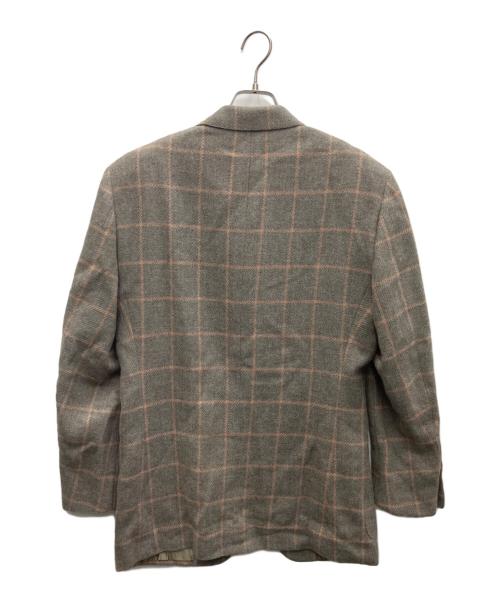 HUGO BOSS（ヒューゴ ボス）HUGO BOSS (ヒューゴ ボス) アルパカウールツイードテーラードジャケット グレー×ピンク サイズ:SIZE46の古着・服飾アイテム
