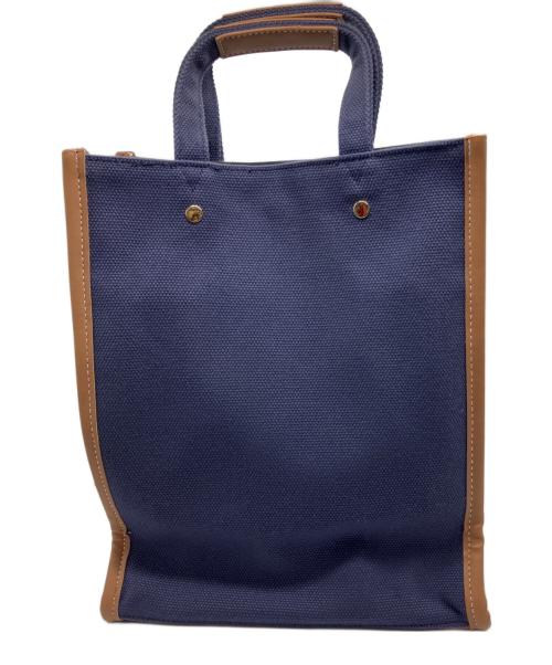 SEVEN TEN by MIHO KAWAHITO（セブン テン バイ ミホ カワヒト）SEVEN TEN by MIHO KAWAHITO (セブン テン バイ ミホ カワヒト) ワンポイント刺繍トートバッグ小 ネイビーの古着・服飾アイテム