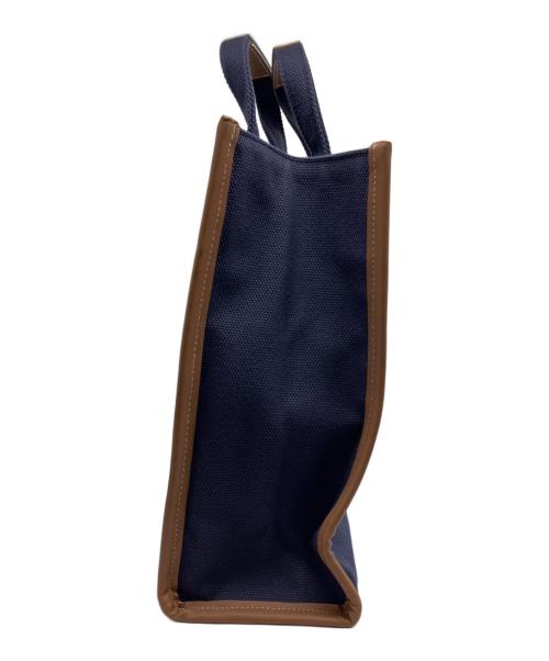 SEVEN TEN by MIHO KAWAHITO（セブン テン バイ ミホ カワヒト）SEVEN TEN by MIHO KAWAHITO (セブン テン バイ ミホ カワヒト) ワンポイント刺繍トートバッグ小 ネイビーの古着・服飾アイテム