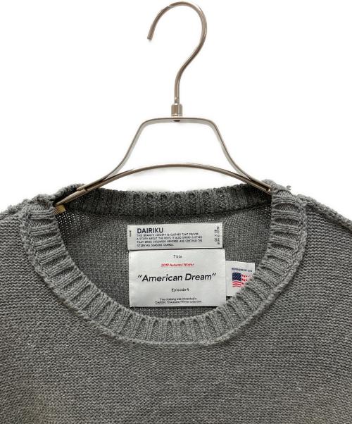 DAIRIKU（ダイリク）DAIRIKU (ダイリク) American Dream Inside-out Knit グレー サイズ:freeサイズの古着・服飾アイテム