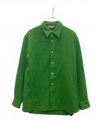 AURALEEオーラリー）の古着「WOOL CASHMERE LIGHT TWEED SHIRTS」｜グリーン