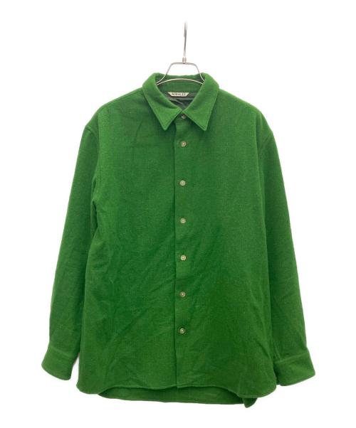 AURALEE（オーラリー）AURALEE (オーラリー) WOOL CASHMERE LIGHT TWEED SHIRTS グリーン サイズ:SIZE4の古着・服飾アイテム