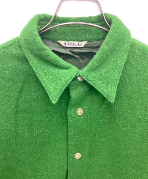 AURALEE（オーラリー）AURALEE (オーラリー) WOOL CASHMERE LIGHT TWEED SHIRTS グリーン サイズ:SIZE4の古着・服飾アイテム