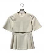 ESTNATIONエストネーション）の古着「ケープフレアブラウス」｜オフホワイト