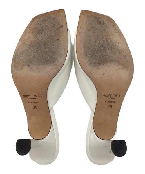 JIMMY CHOO（ジミーチュウ）JIMMY CHOO (ジミーチュウ) ミュール ホワイト サイズ:36の古着・服飾アイテム