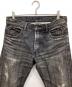 中古・古着 BALMAIN (バルマン) ダメージ加工デニムパンツ ブラック サイズ:31：9000円