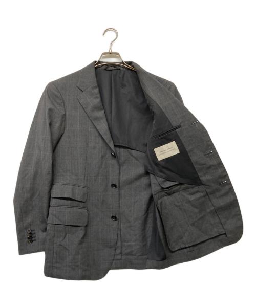 UNIVERSAL LANGUAGE（ユニバーサルランゲージ）UNIVERSAL LANGUAGE (ユニバーサルランゲージ) VITALE BARBERIS CANONICO 3B シングルブレストチェックセットアップ グレー サイズ:44-6Dropの古着・服飾アイテム