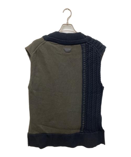 FORSOMEONE（フォーサムワン）FORSOMEONE (フォーサムワン) ニットベスト ブラック×カーキ サイズ:不明の古着・服飾アイテム