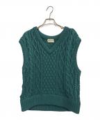 FORSOMEONEフォーサムワン）の古着「ARAN KNIT VEST」｜グリーン