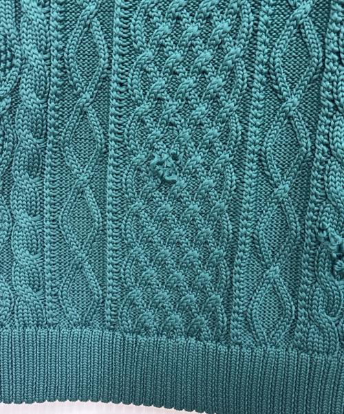 FORSOMEONE（フォーサムワン）FORSOMEONE (フォーサムワン) ARAN KNIT VEST グリーン サイズ:48の古着・服飾アイテム