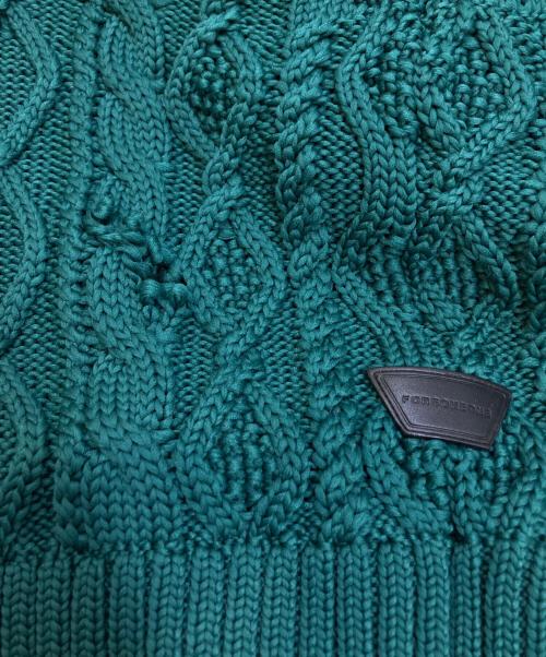 FORSOMEONE（フォーサムワン）FORSOMEONE (フォーサムワン) ARAN KNIT VEST グリーン サイズ:48の古着・服飾アイテム