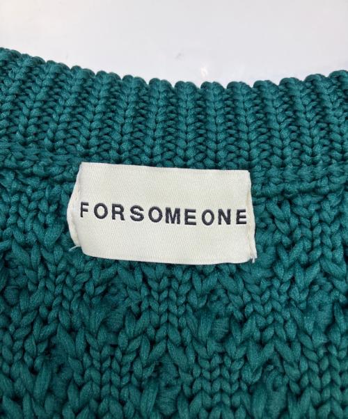 FORSOMEONE（フォーサムワン）FORSOMEONE (フォーサムワン) ARAN KNIT VEST グリーン サイズ:48の古着・服飾アイテム