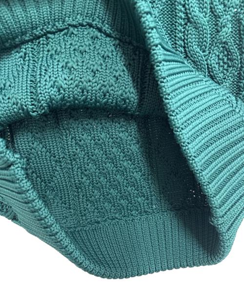 FORSOMEONE（フォーサムワン）FORSOMEONE (フォーサムワン) ARAN KNIT VEST グリーン サイズ:48の古着・服飾アイテム