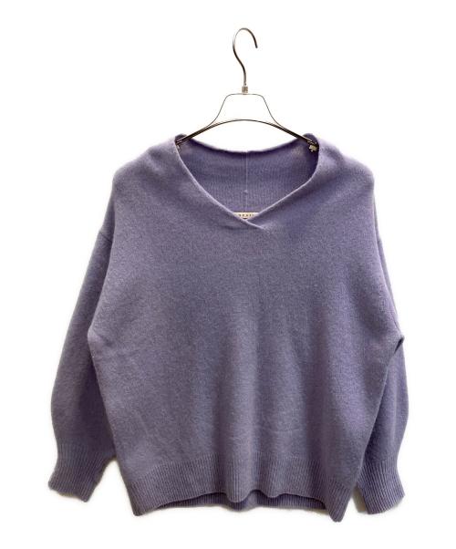 stola.（ストラ）stola. (ストラ) V neck knit tunic パープル サイズ:フリーの古着・服飾アイテム
