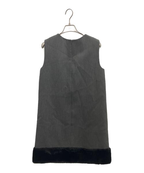 CELFORD（セルフォード）CELFORD (セルフォード) 裾ファーミニワンピース グレー サイズ:SIZE36 未使用品の古着・服飾アイテム