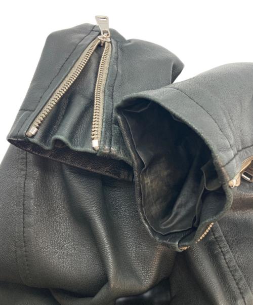 GIORGIO BRATO（ジョルジョブラッド）GIORGIO BRATO (ジョルジョブラッド) 袖レザー切り替えフードブルゾン カーキ サイズ:44の古着・服飾アイテム